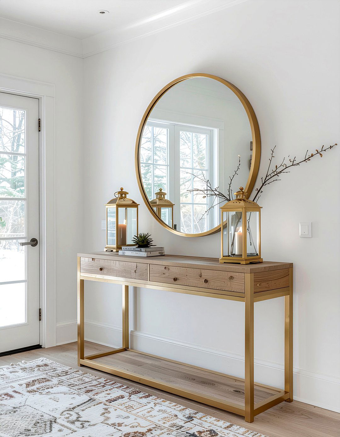 Entryway Console Lantern - 30 lantern decor ideas