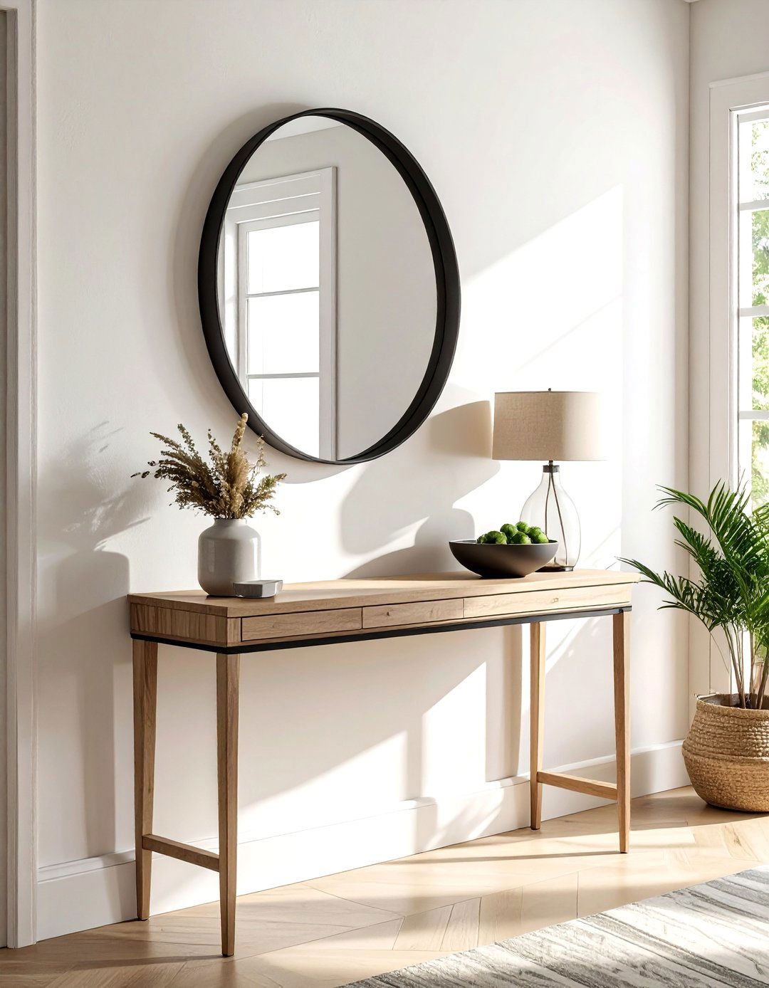 Entryway Console Mirror - 30 mirror decor ideas