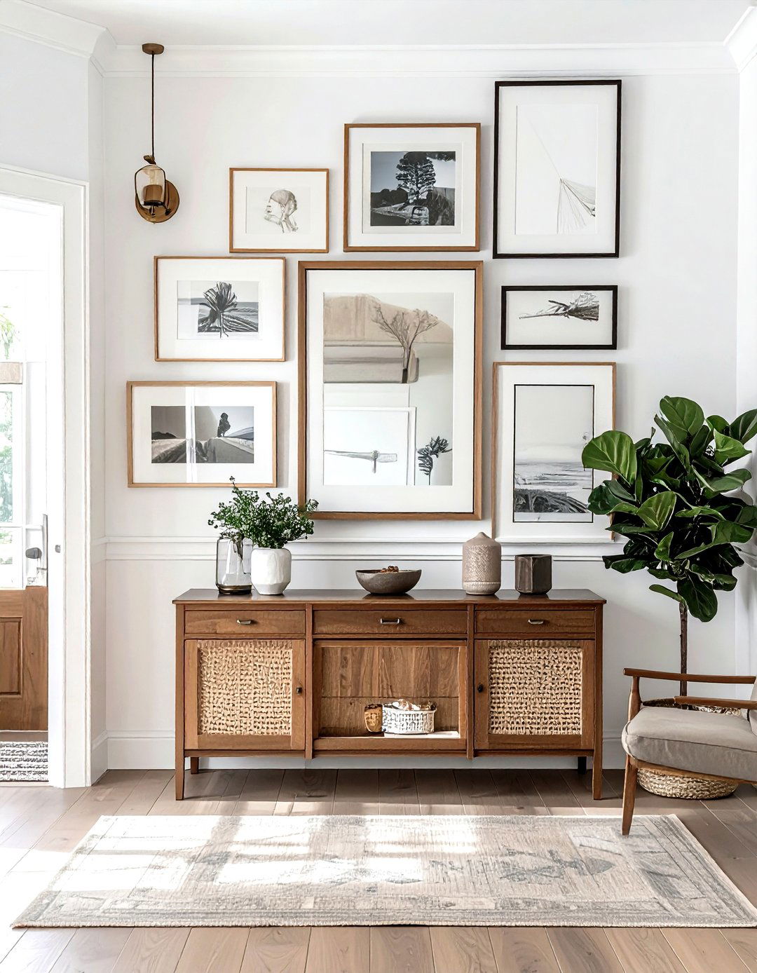 Entryway Console Picture Wall - 30 collage frame ideas