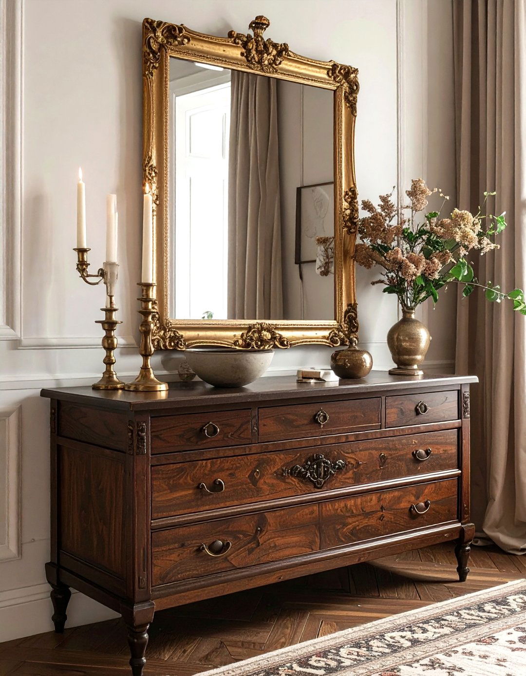 Entryway Console Styling - 30 thrift store decor ideas