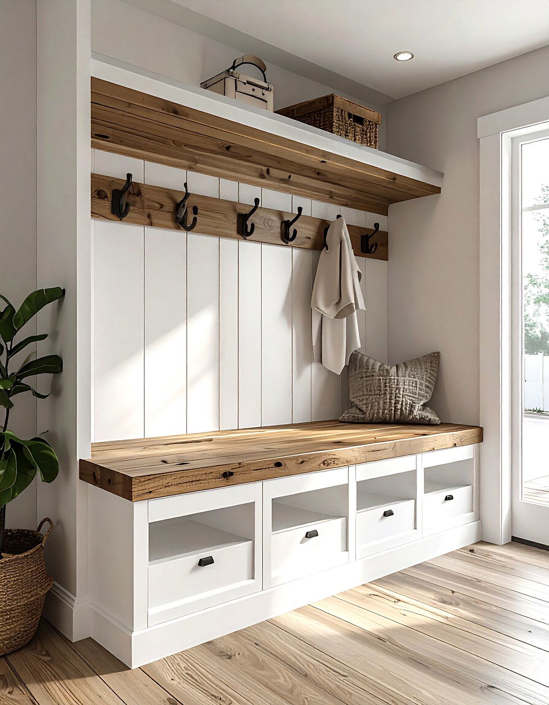 Entryway Mudroom Bench - 30 before and after decor ideas