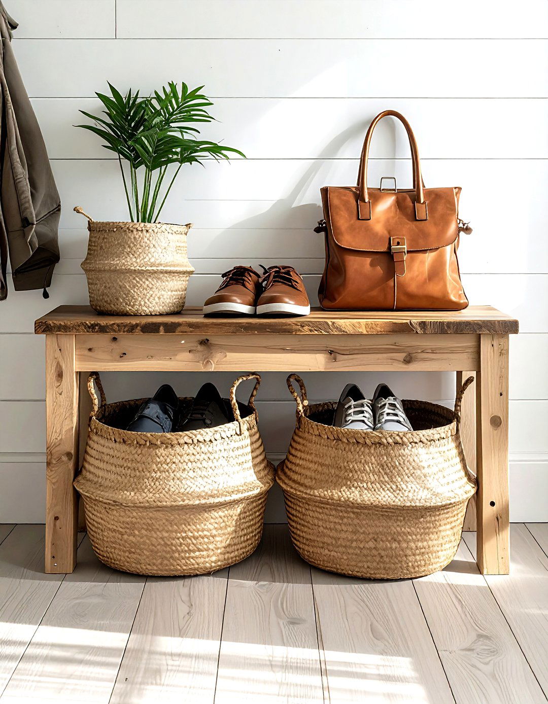 Entryway Shoe Basket - 30 belly basket ideas