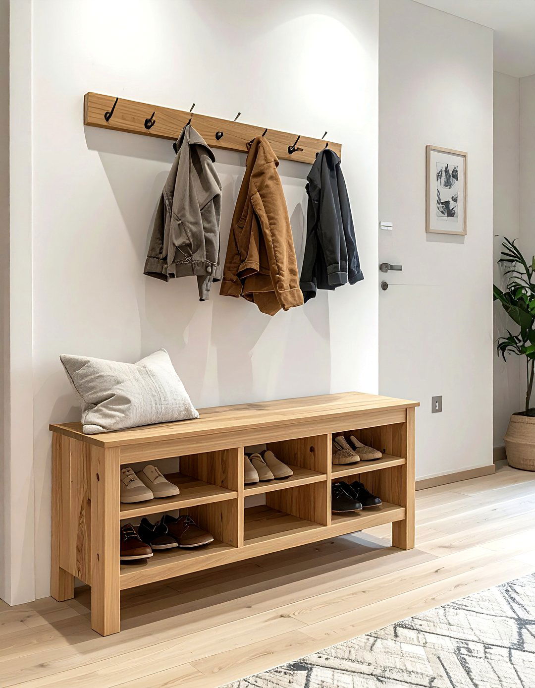 Entryway bench storage - 30 Japanese home decor ideas