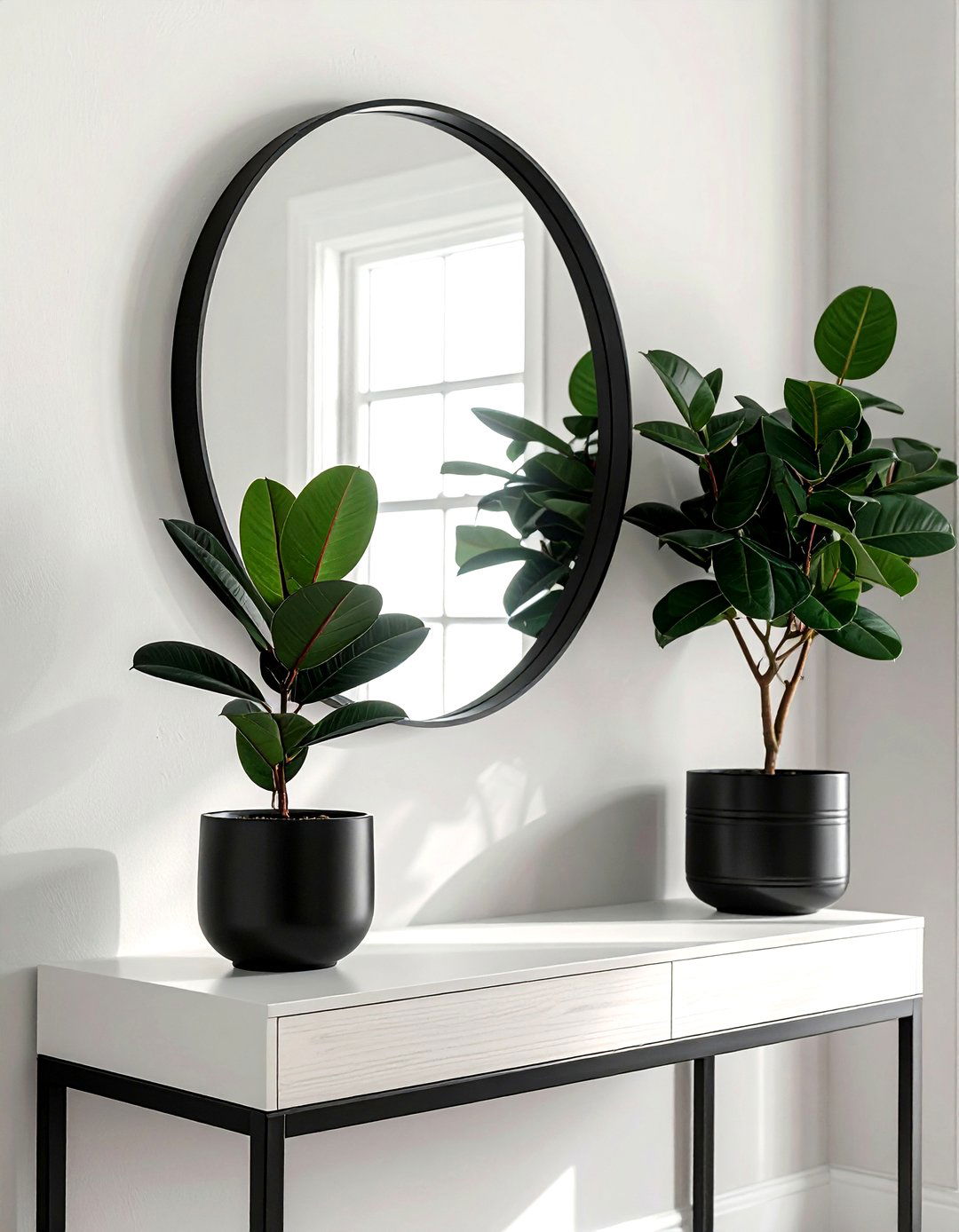 Entryway console plant - 30 plant styling ideas