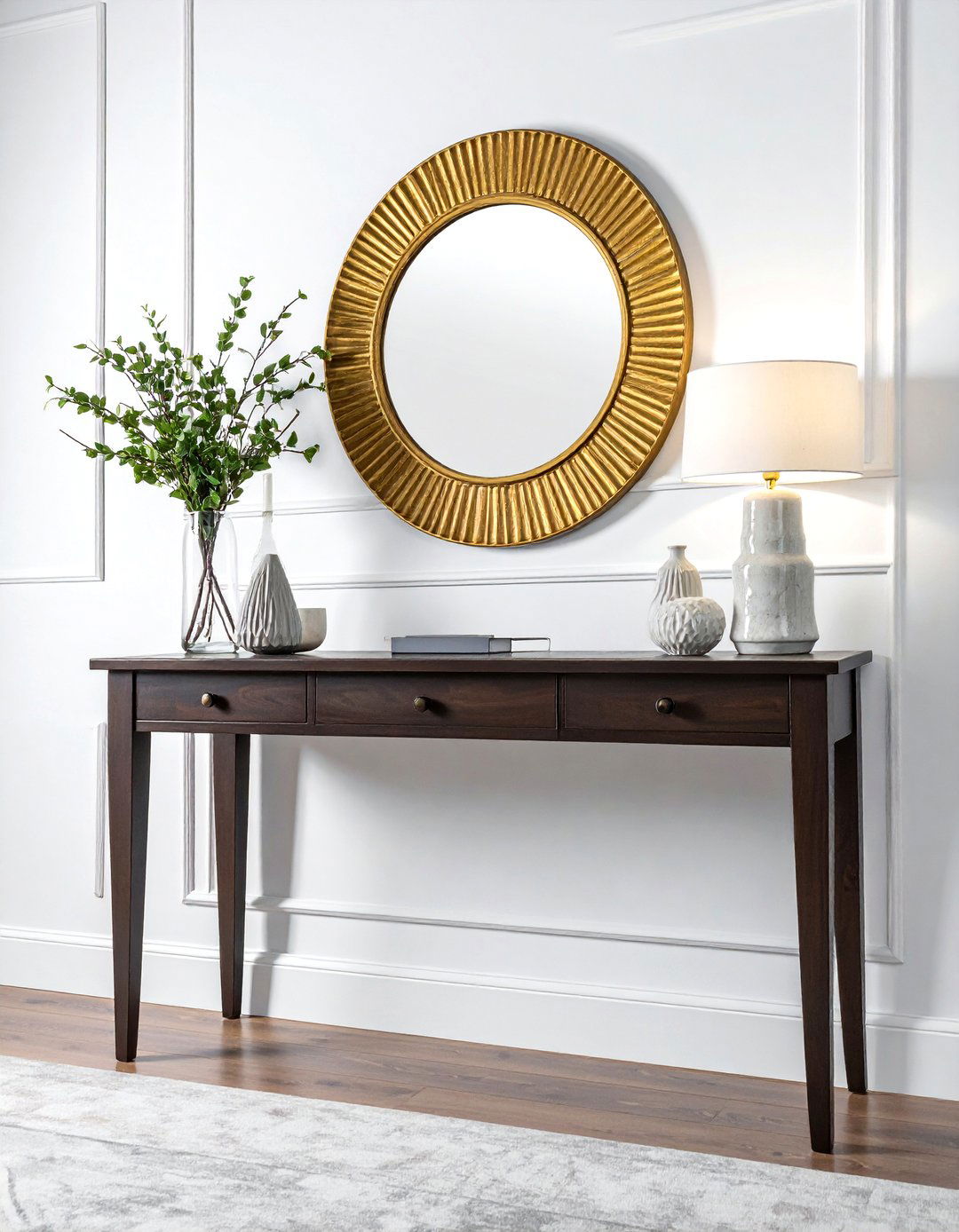 Entryway console table styling - 30 new construction decor ideas