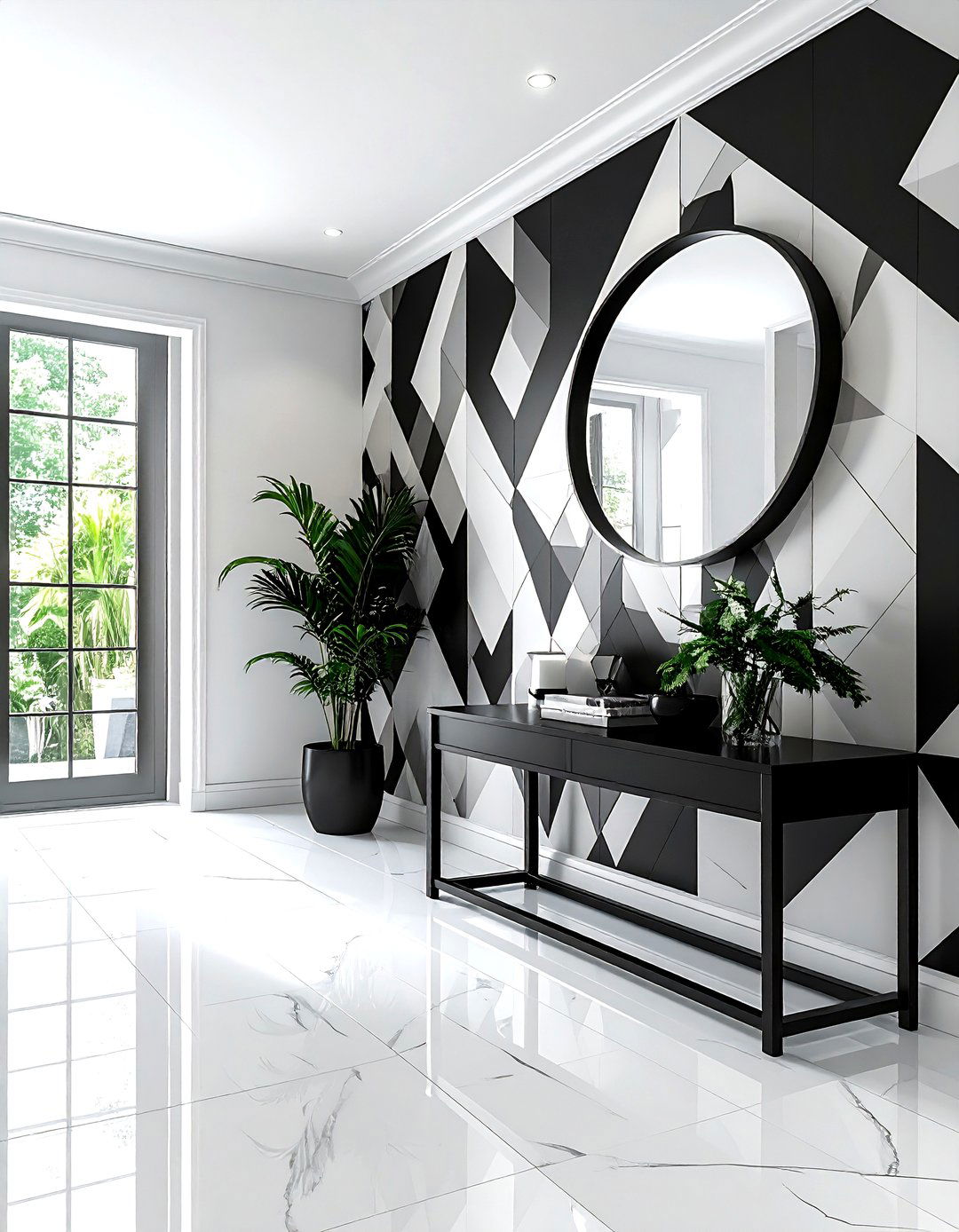 Entryway geometric wallpaper - 30 geometric wallpaper ideas