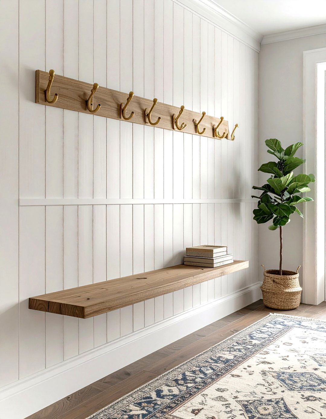 Entryway wall hooks - 30 beadboard ideas