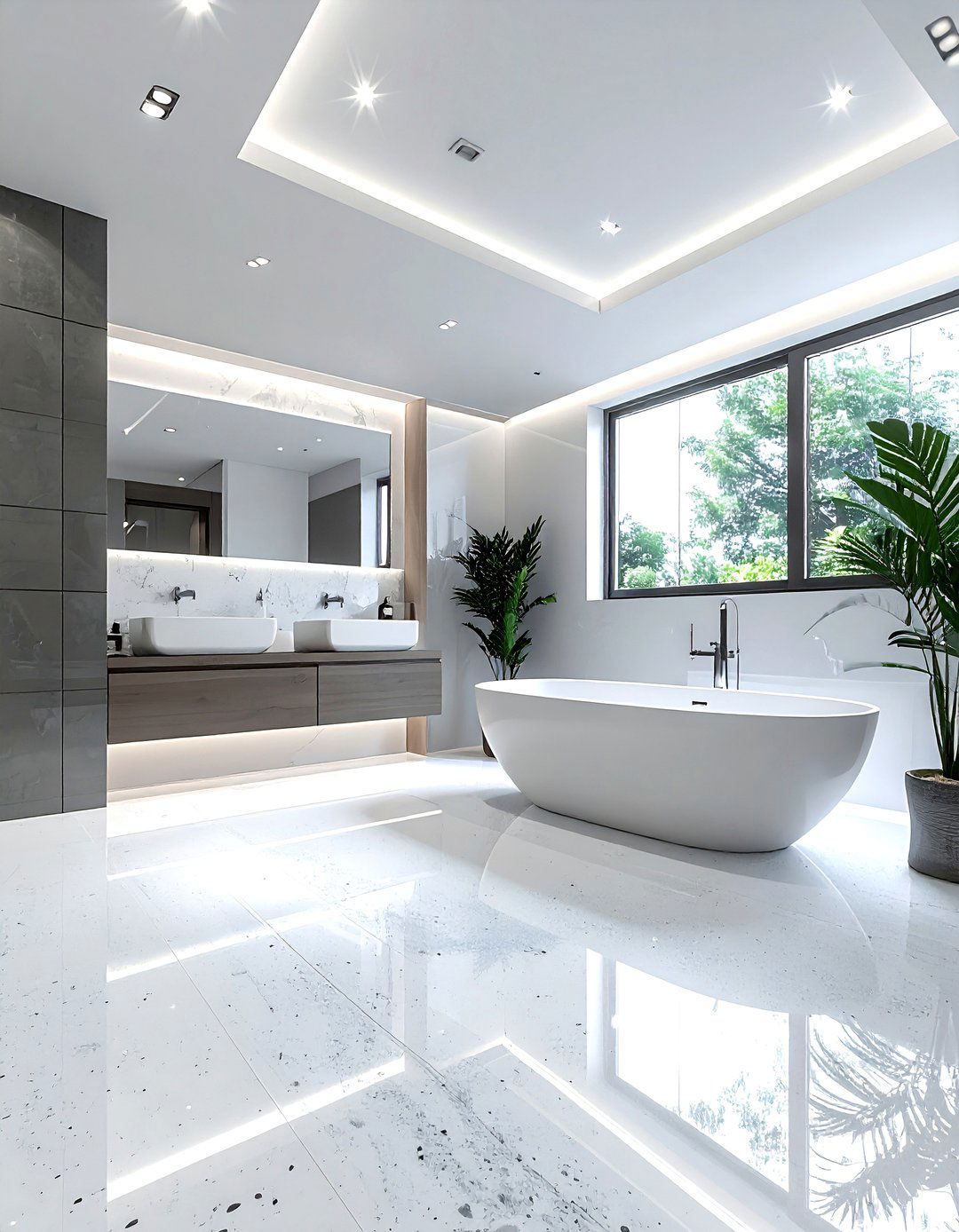 Epoxy floor coating - 30 non-slip bathroom floor ideas