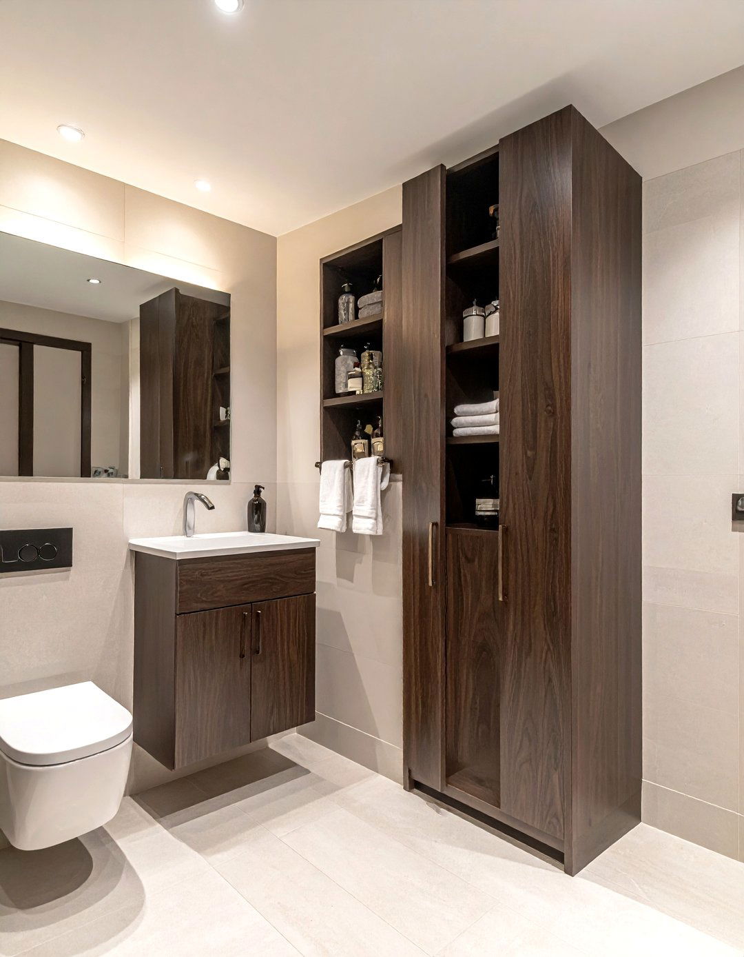 Espresso Bathroom Storage - 30 espresso bathroom ideas