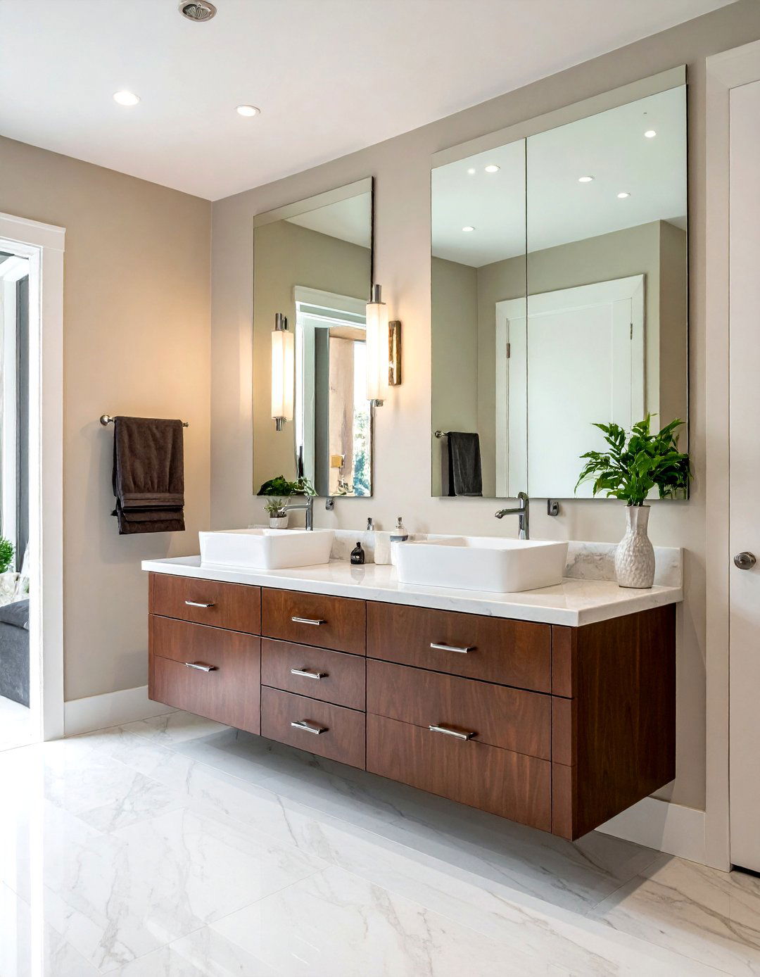 Espresso Double Vanity - 30 espresso bathroom ideas