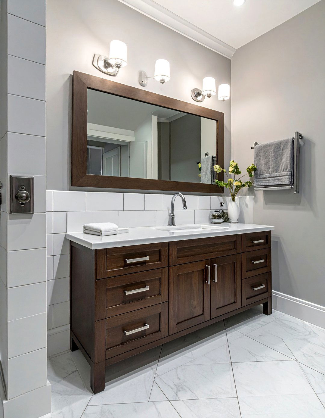 Espresso Vanity Nickel Hardware - 30 espresso bathroom ideas