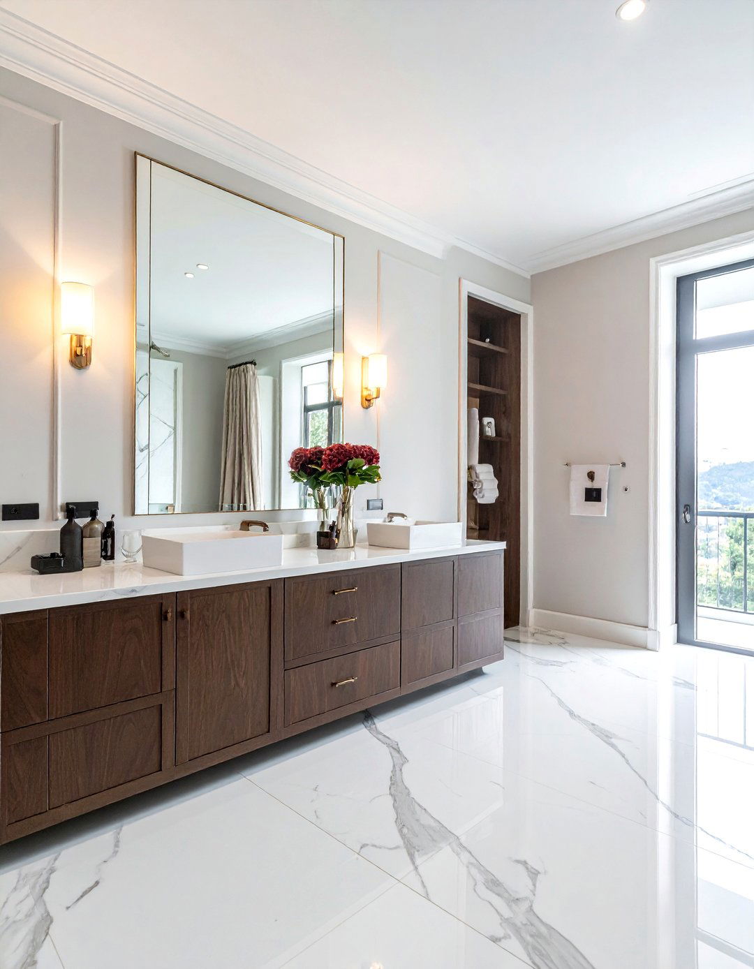 Espresso Vanity White Marble - 30 espresso bathroom ideas