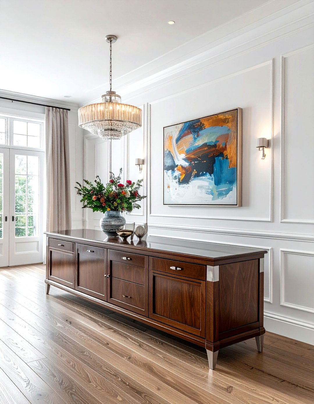 Espresso Wood Sideboard - 30 brown dining room ideas