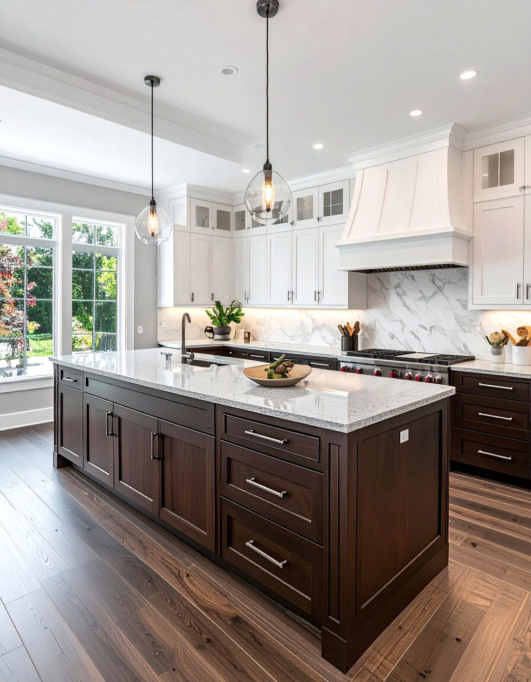 Espresso and white kitchen cabinets - 30 two-tone kitchen cabinet ideas