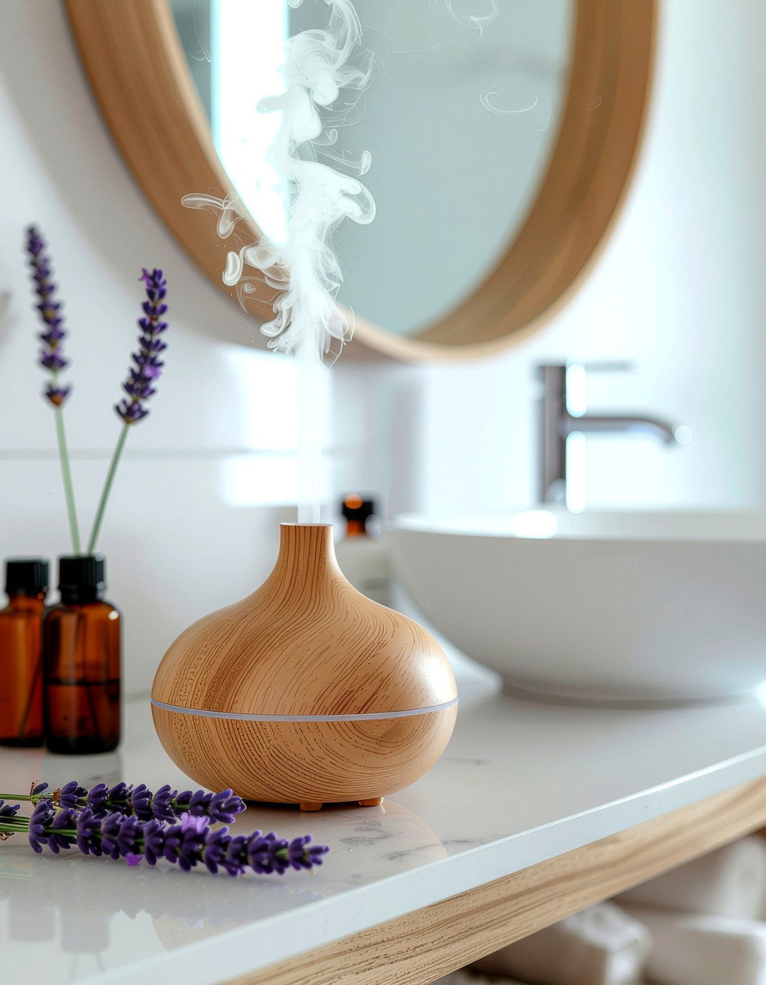 Essential Oil Diffuser - 30 bathroom simple change ideas