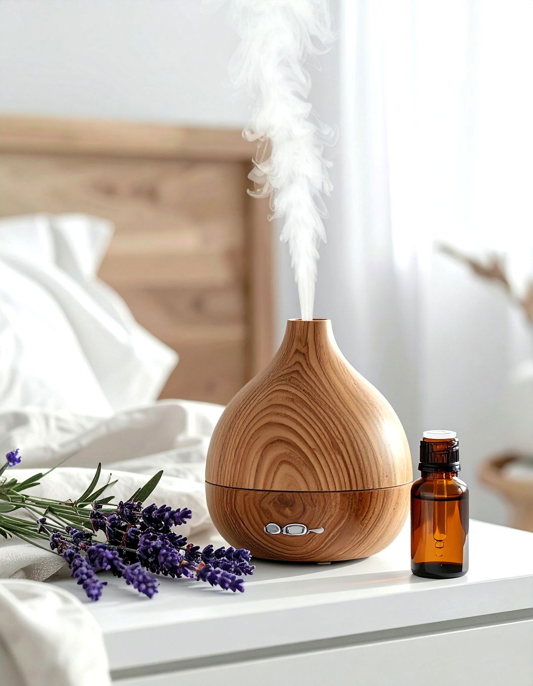 Essential oil diffuser for bedroom - 30 nightstand styling ideas