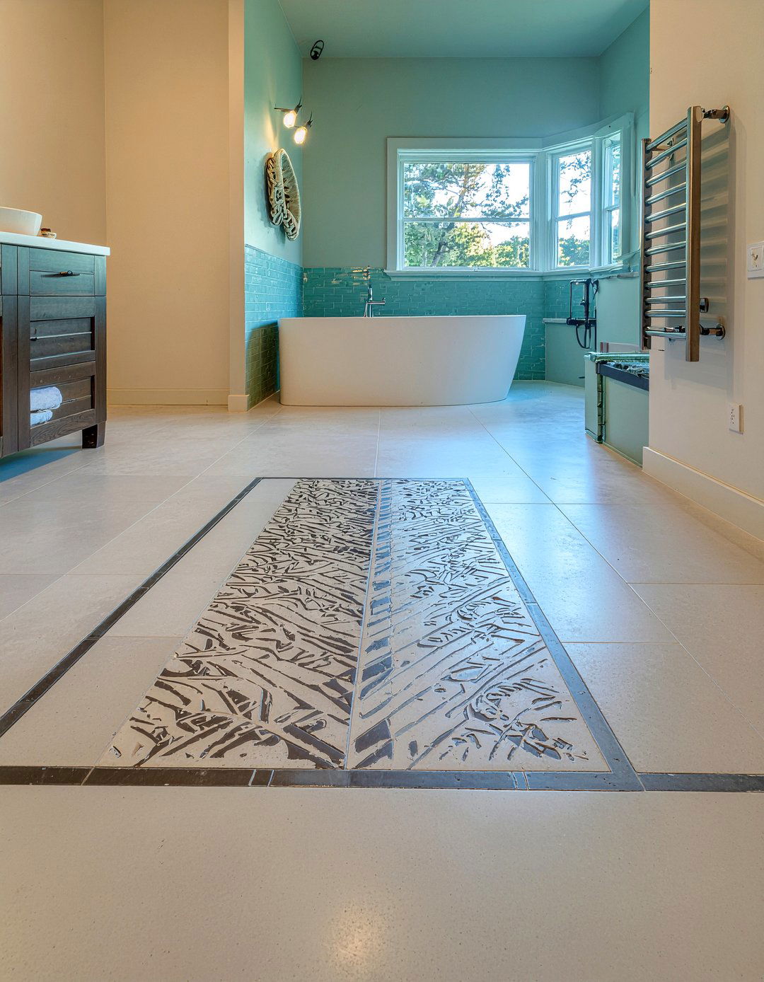 Etched Concrete Bathroom - 30 bathroom concrete floor ideas