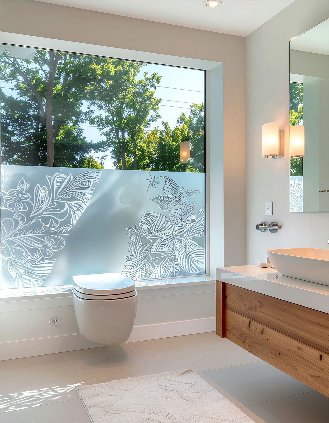 Etched glass bathroom window - 30 bathroom privacy window ideas