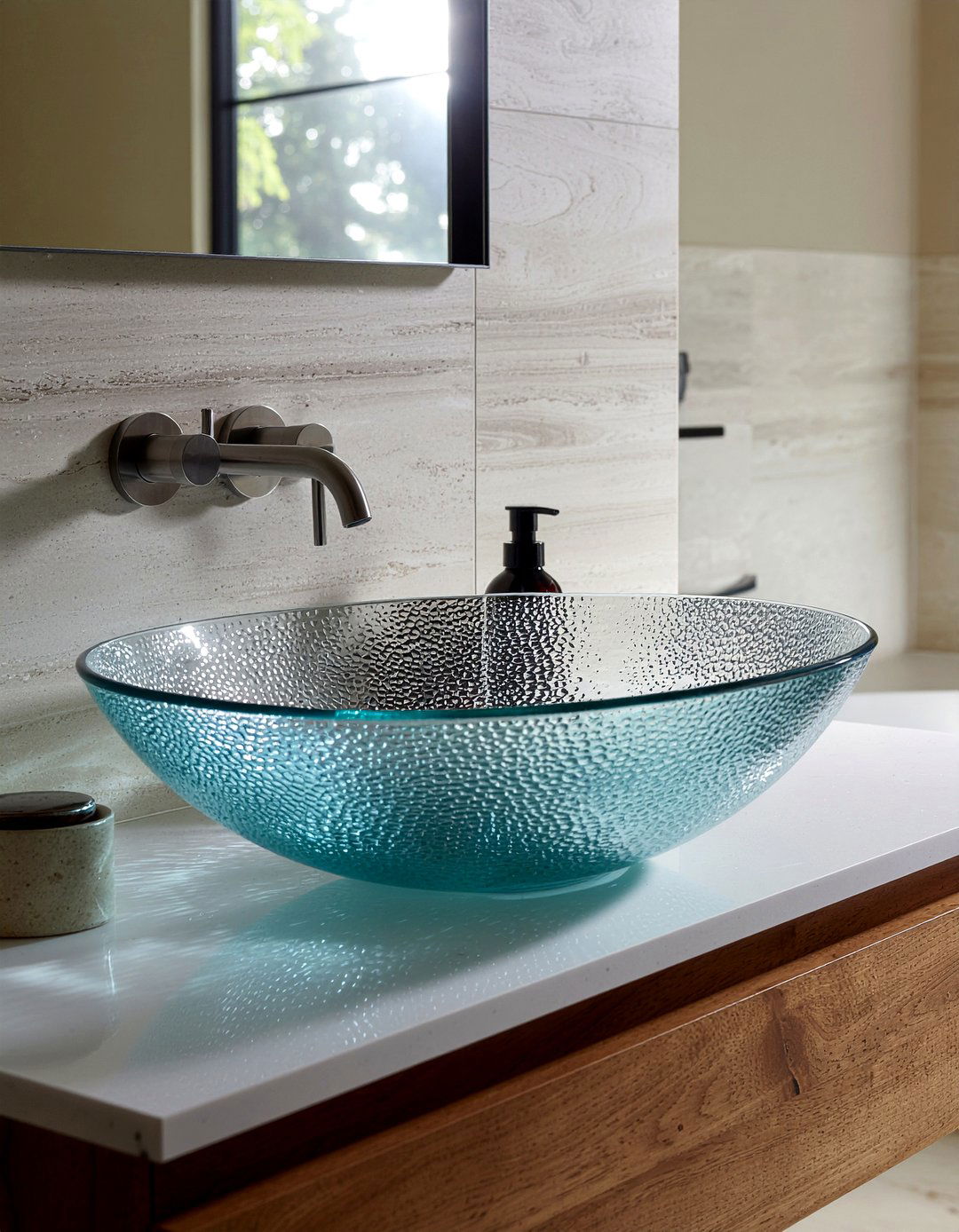 Etched glass sink - 30 glass sink ideas