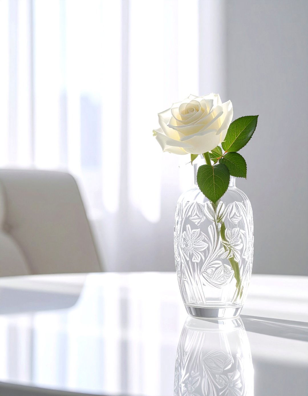 Etched glass vase - 30 glass vase ideas
