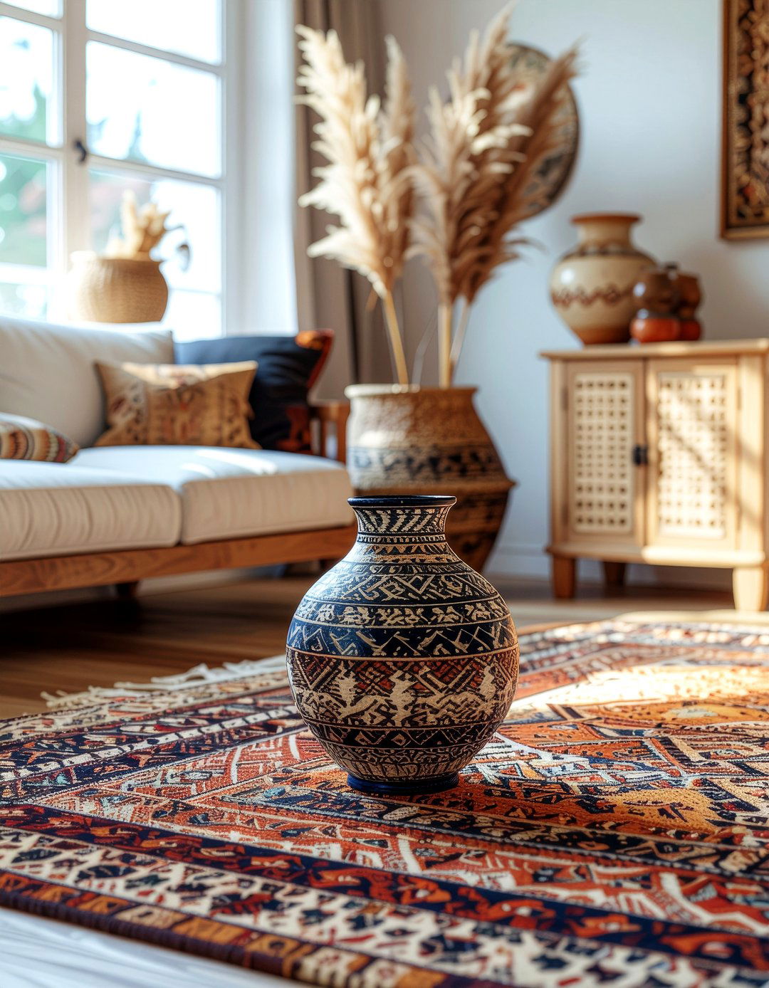 Ethnic Pattern Floor Vase - 30 floor vase ideas