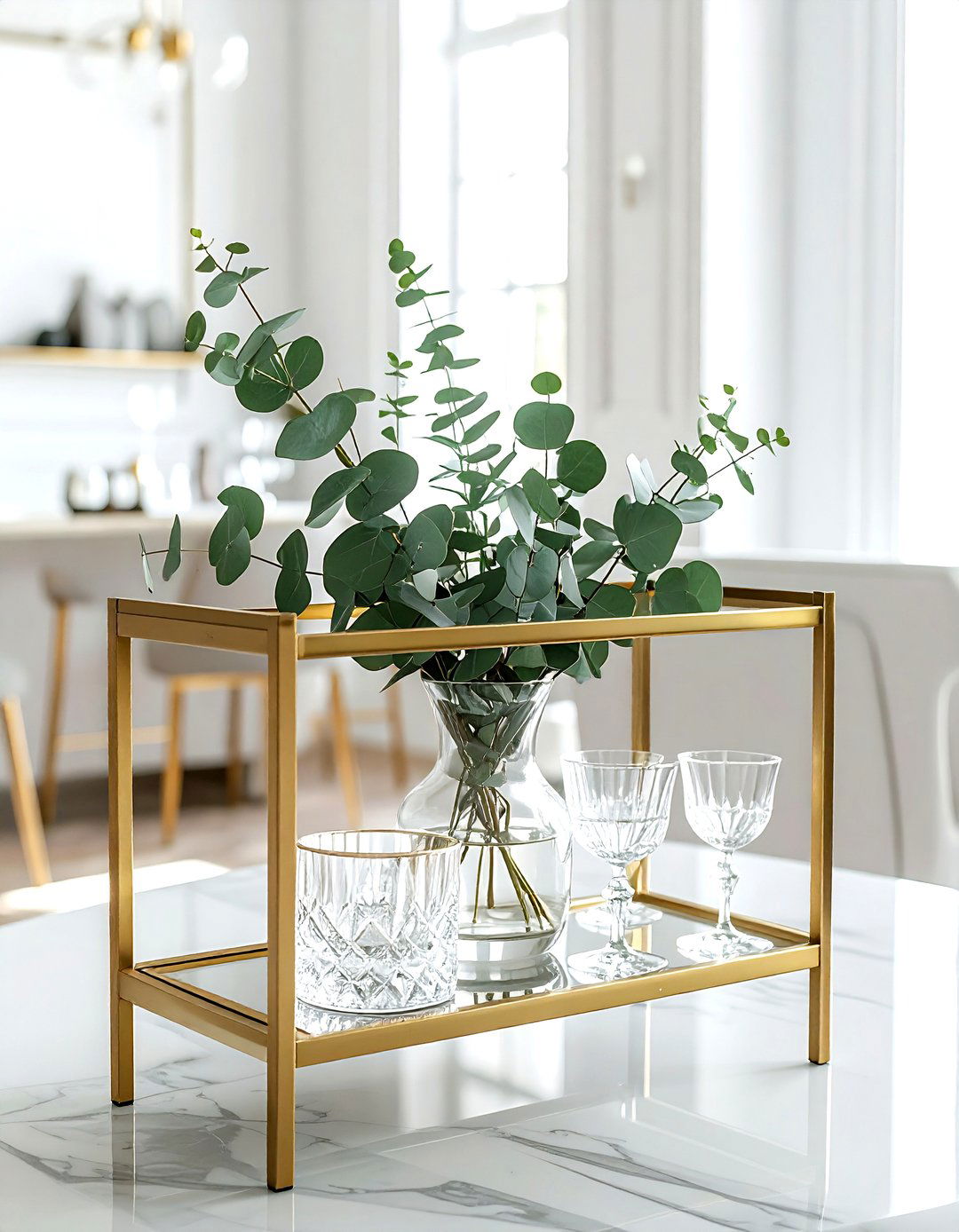 Eucalyptus Bar Cart - 30 dining room eucalyptus ideas