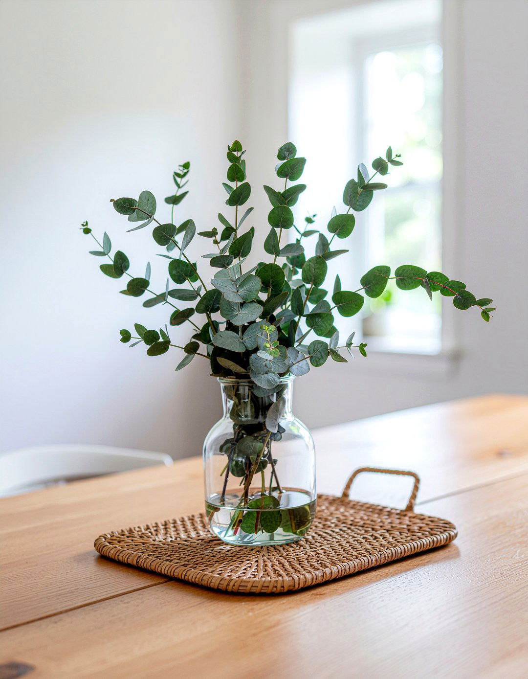 Eucalyptus Branch Arrangement - 30 minimalist centerpiece dining ideas