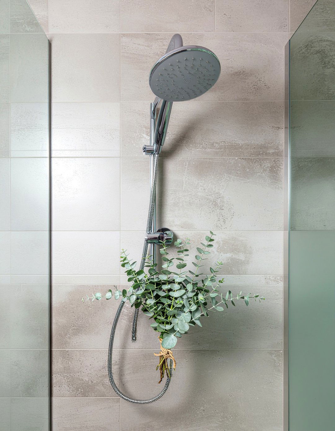 Eucalyptus Bundle Shower - 30 bathroom plant ideas