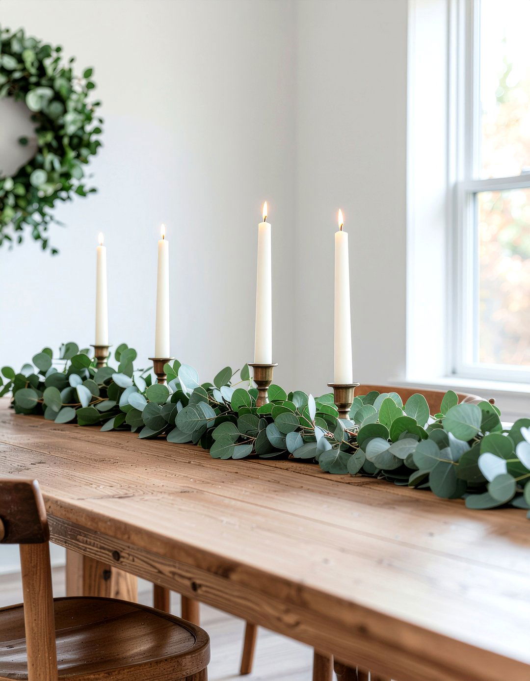 Eucalyptus Garland With Candle - 30 candle centerpiece dining ideas