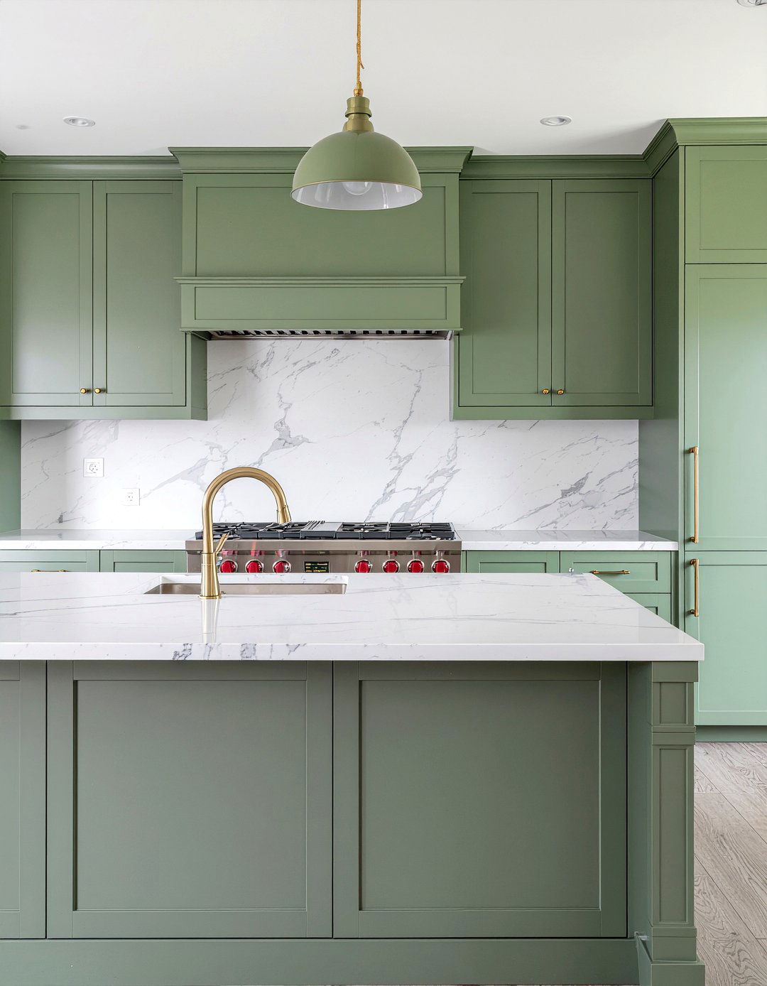 Eucalyptus Green Cabinets - 30 green kitchen ideas
