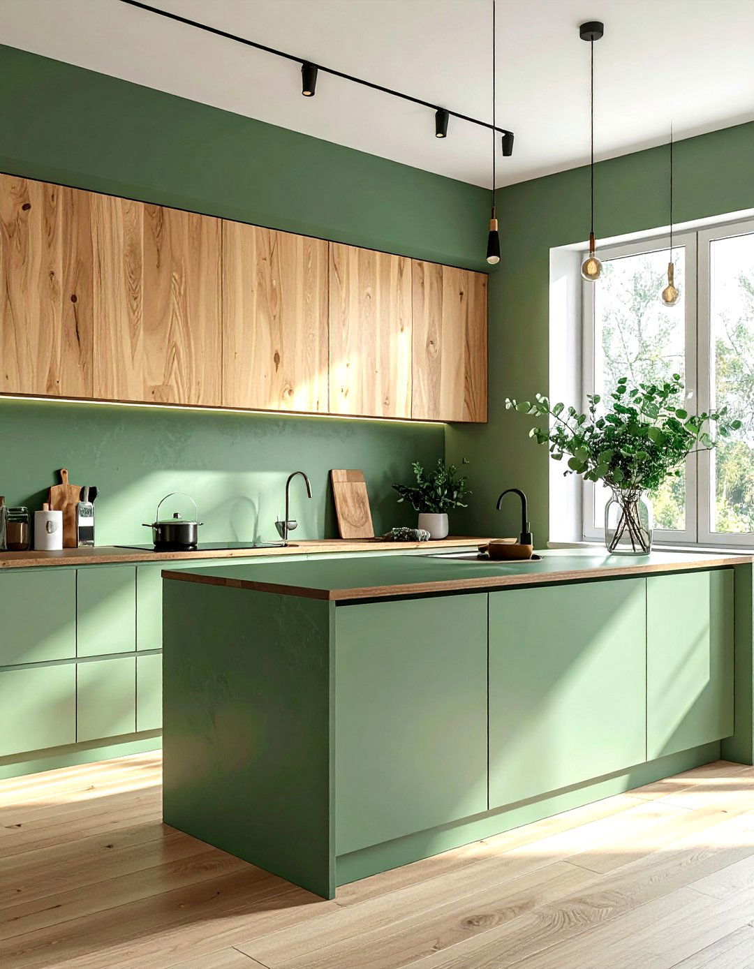 Eucalyptus Green Kitchen Styling - 30 green kitchen decor ideas