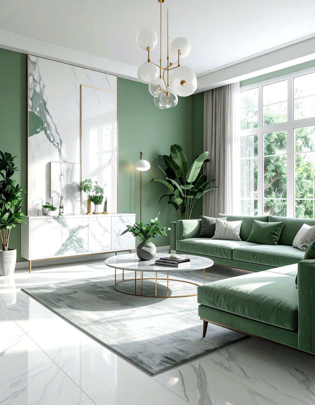 Eucalyptus Green Living Room - 30 scandinavian green living room ideas