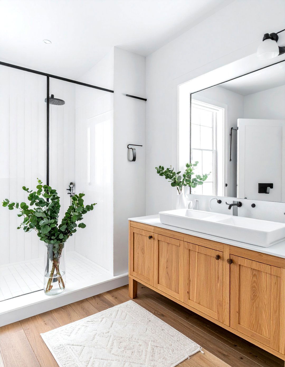 Eucalyptus Greenery Decor - 30 farmhouse bathroom ideas