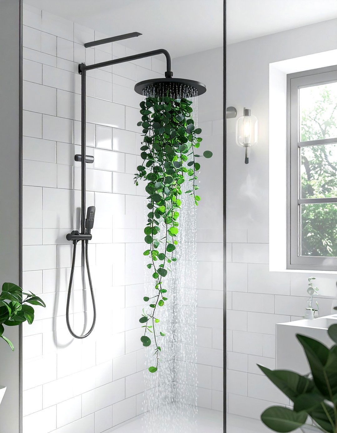 Eucalyptus Hanging In Shower - 30 bathroom flower arrangement ideas