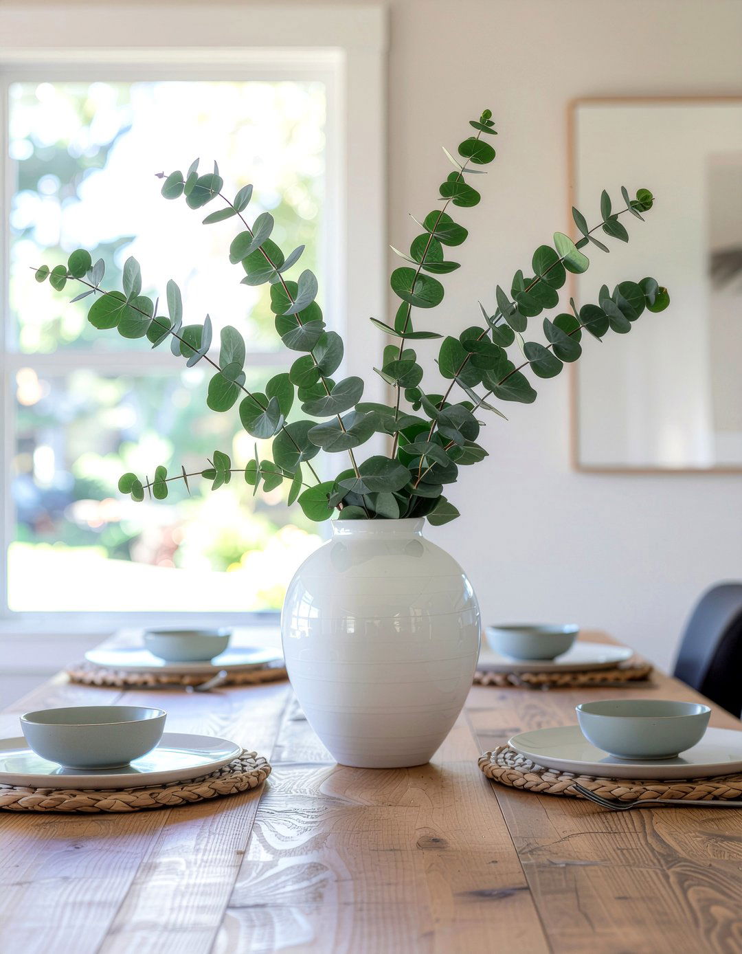 Eucalyptus Leaf Vase - 30 centerpiece dining room ideas