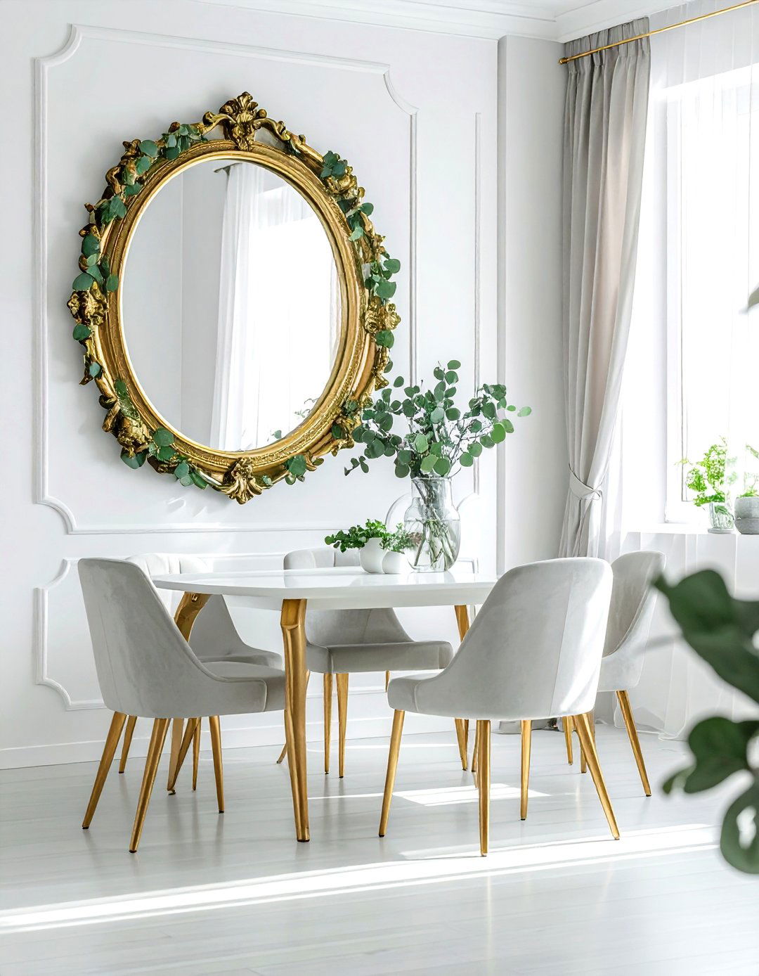 Eucalyptus Mirror Decor - 30 dining room eucalyptus ideas