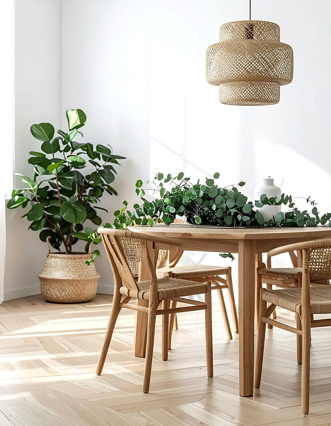 Eucalyptus Woven Basket - 30 dining room eucalyptus ideas