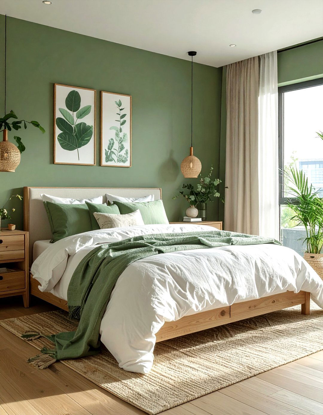 Eucalyptus green bedroom - 30 green paint color ideas