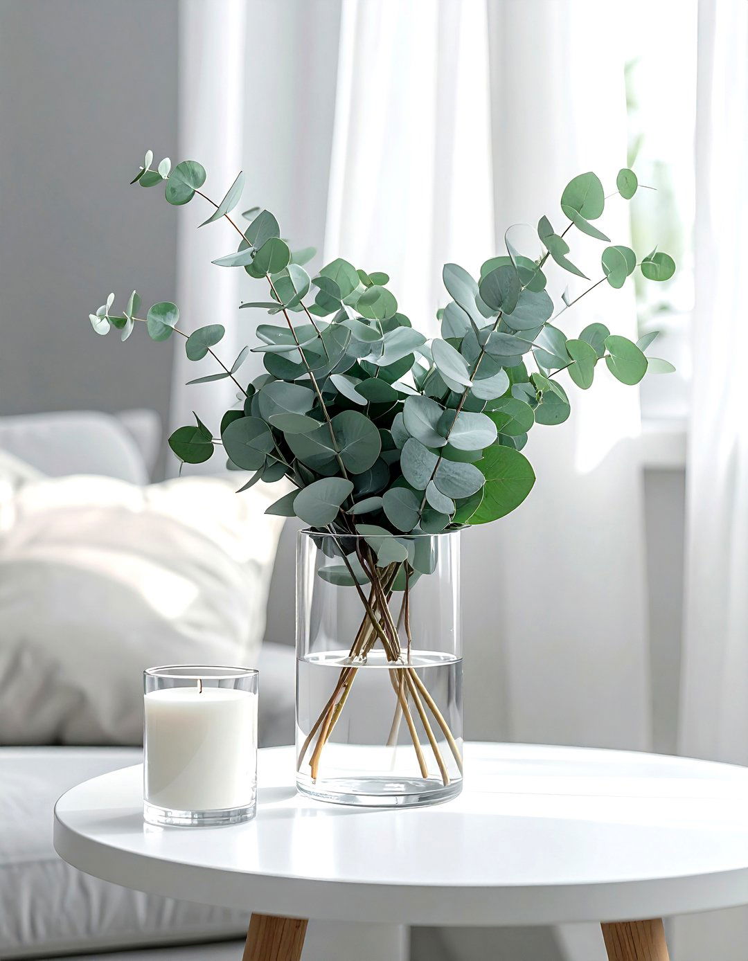 Eucalyptus in glass vase - 30 vase arrangement ideas