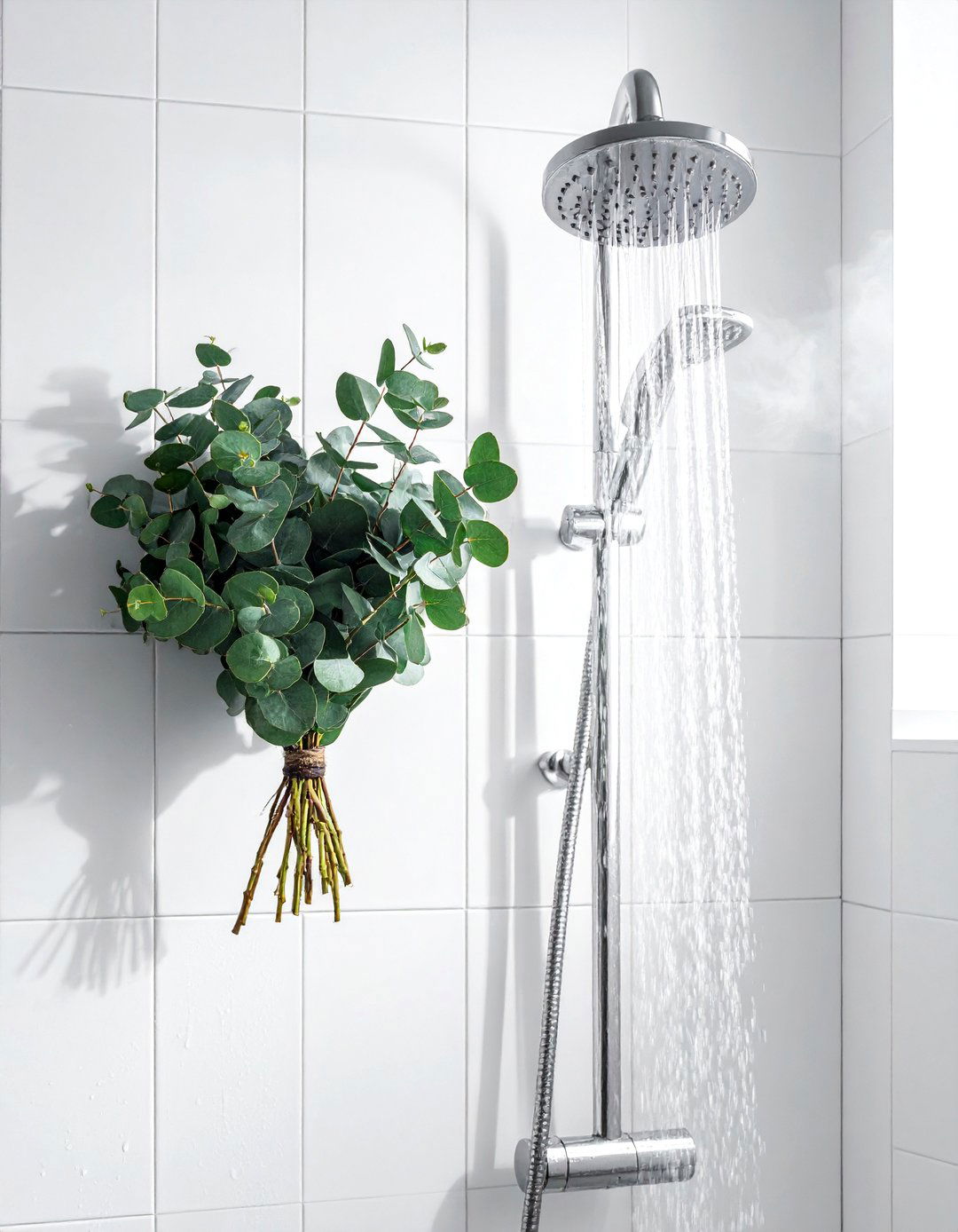 Eucalyptus in shower - 30 calming bathroom ideas
