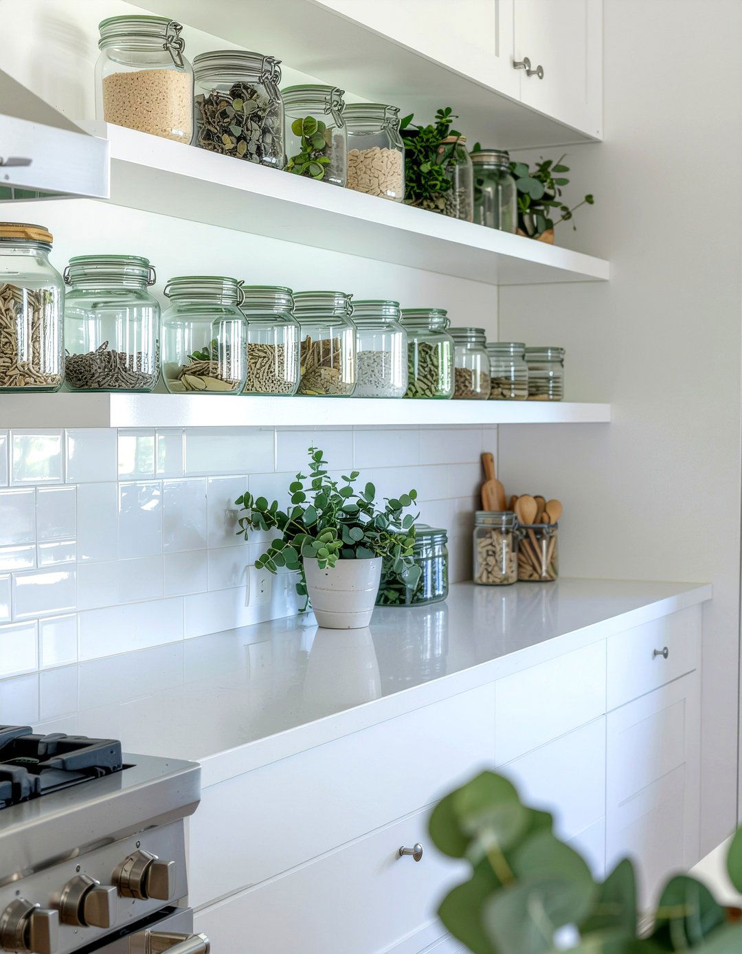 Eucalyptus kitchen cabinet greenery - 30 eucalyptus decor ideas