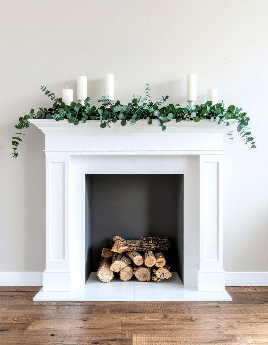 Eucalyptus mantel styling - 30 eucalyptus decor ideas