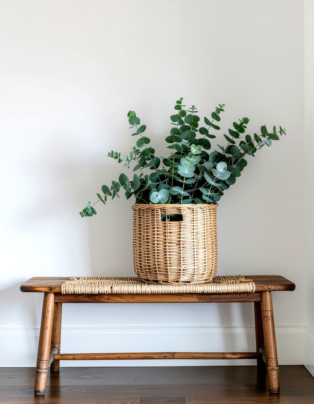 Eucalyptus mudroom basket filler - 30 eucalyptus decor ideas