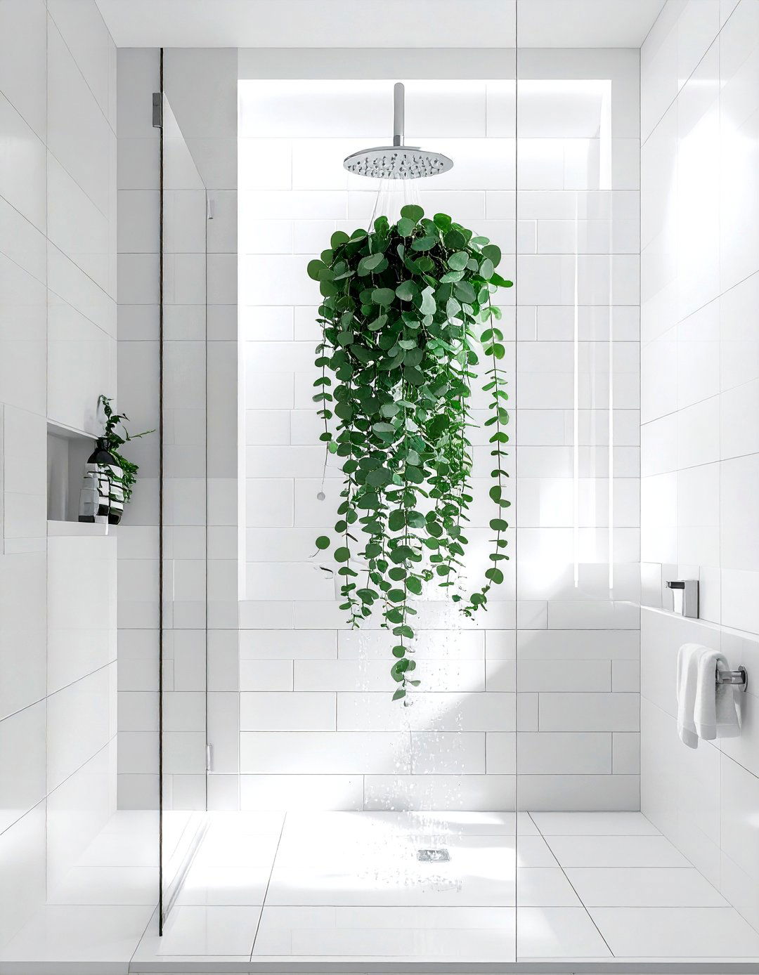 Eucalyptus shower hanging - 30 botanical decor ideas
