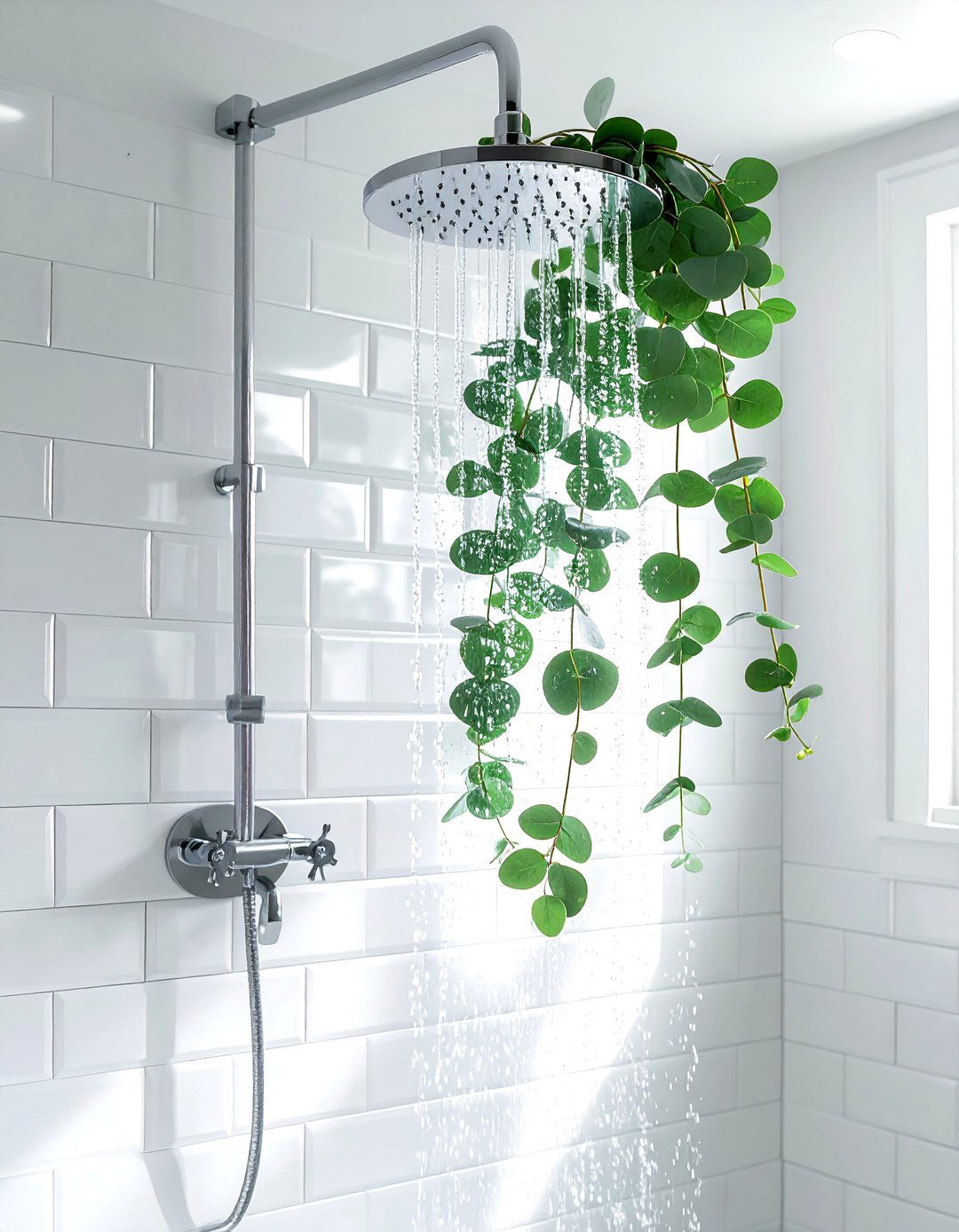 Eucalyptus shower hanging - 30 spa bathroom ideas