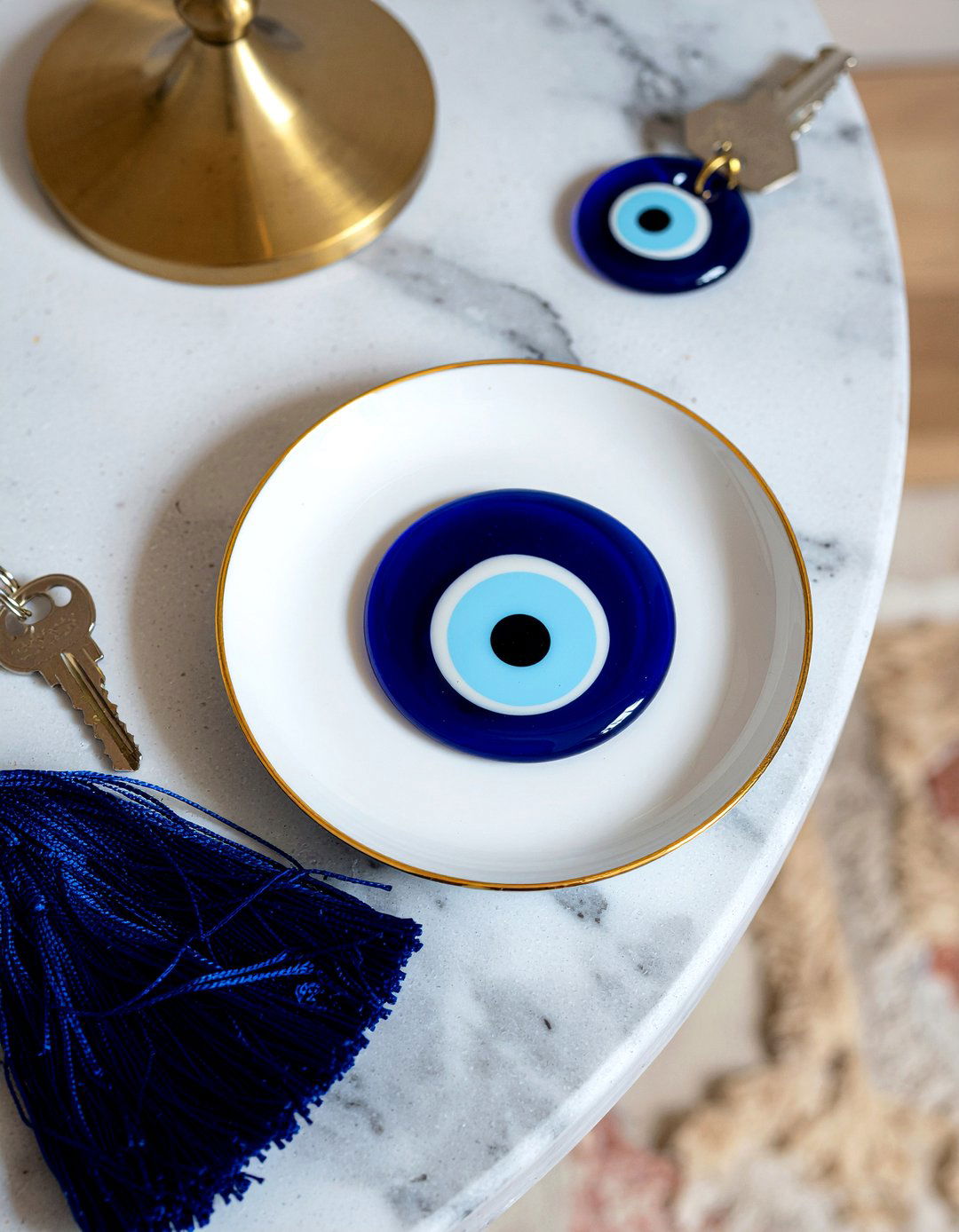 Evil Eye Ceramic Tray - 30 living room trinket dishes