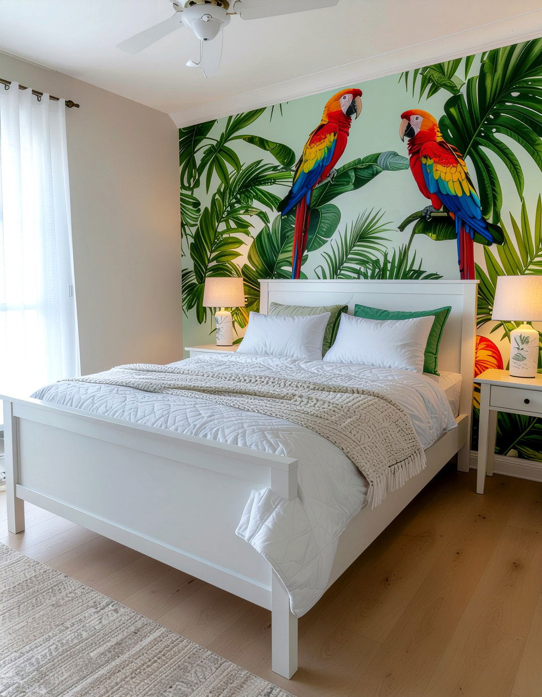 Exotic Bird Wallpaper - 30 jungle bedroom ideas