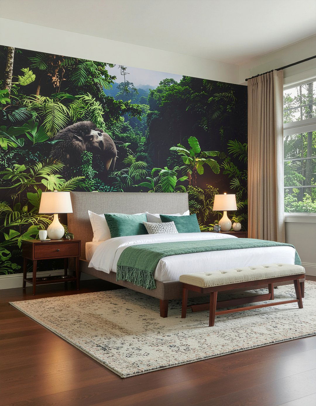 Exotic jungle wallpaper - 30 bedroom botanical wallpapers