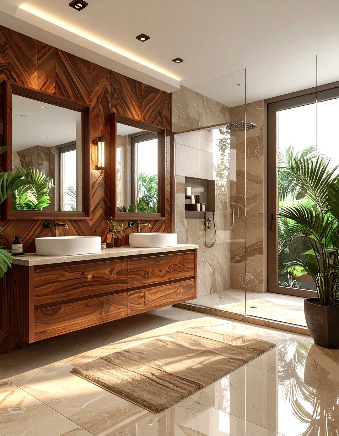Exotic wood bathroom - 30 tropical bathroom ideas