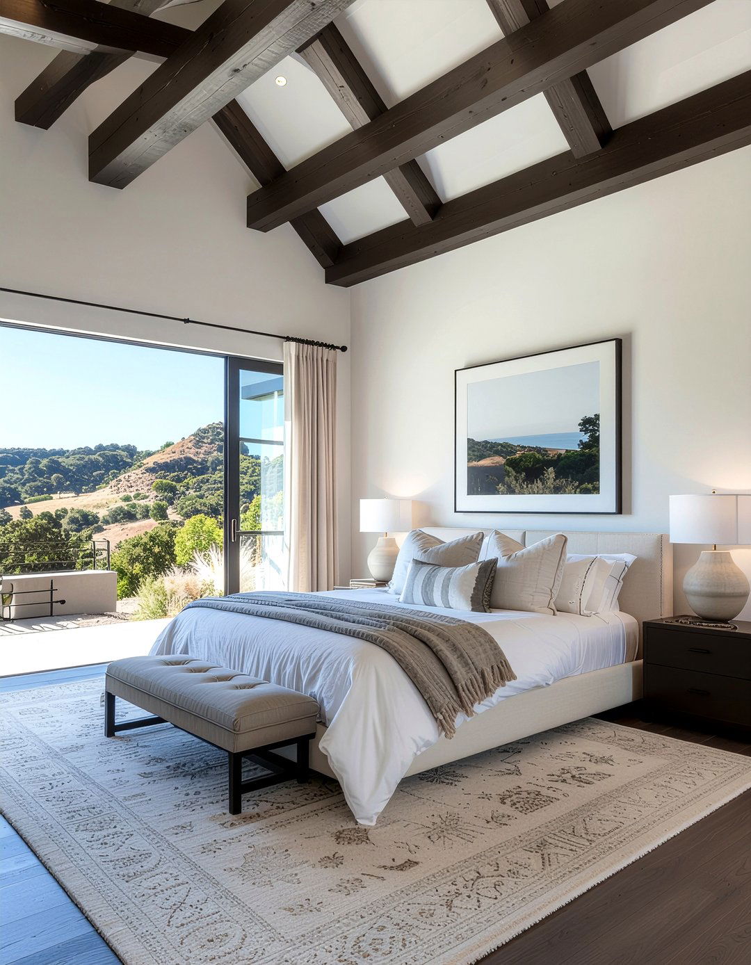 Exposed Beam Bedroom - 30 mountain house bedroom ideas